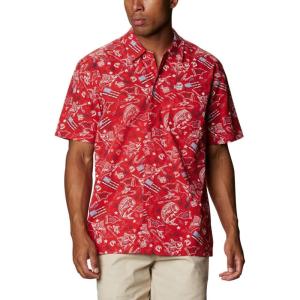 Columbia Men’s Super Tamiami Long Sleeve Shirt(Red Spark Americana Fishing Print)