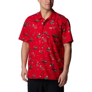 Columbia Men’s Super Tamiami Long Sleeve Shirt(Red Spark Reel Joy Print)