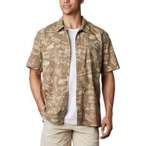 Columbia Men’s Super Tamiami Long Sleeve Shirt(Sage Freshwater Roots Print)