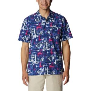Columbia Men’s Super Tamiami Long Sleeve Shirt(Violet Sea Punked Fish)