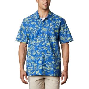 Columbia Men’s Super Tamiami Long Sleeve Shirt(Vivid Blue Freshwater Roots Print)