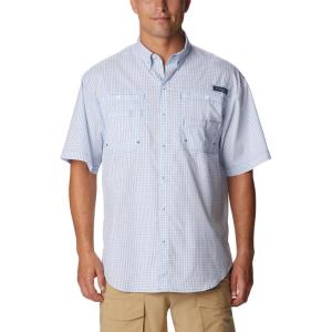 Columbia Men’s Super Tamiami Long Sleeve Shirt(Vivid Blue Multi Gingham)