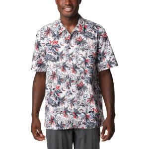 Columbia Men’s Super Tamiami Long Sleeve Shirt(White Fireworks Fish Print)