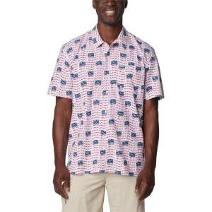 Columbia Men’s Super Tamiami Long Sleeve Shirt(White/Pfg Banner)