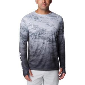 Columbia Mens Super Terminal Tackle Vent Long Sleeve(Black Pfg Camo Gradient)