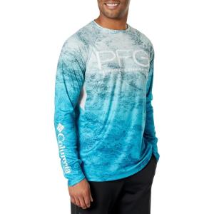 Columbia Mens Super Terminal Tackle Vent Long Sleeve(Cool Green Pfg Camo Gradient)