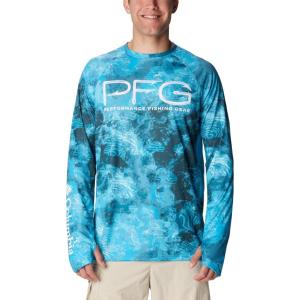 Columbia Mens Super Terminal Tackle Vent Long Sleeve(Ocean Blue Deepwaters Camo)