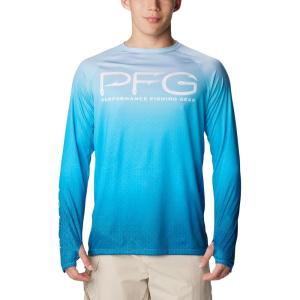 Columbia Mens Super Terminal Tackle Vent Long Sleeve(Ocean Blue Terminal Techcamo)