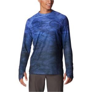 Columbia Mens Super Terminal Tackle Vent Long Sleeve(Violet Sea Pfg Camo Gradient)