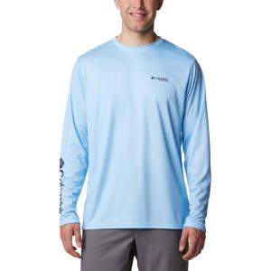 Columbia Mens Terminal Tackle PFG Fins and Stripes Long Sleeve(Sail/Fins & Stripes)