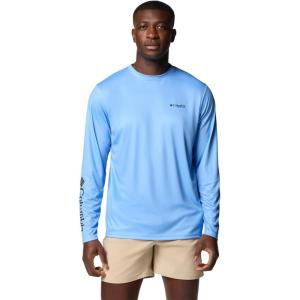 Columbia Mens Terminal Tackle PFG Fins and Stripes Long Sleeve(White Cap/Fins & Stripes Trout)