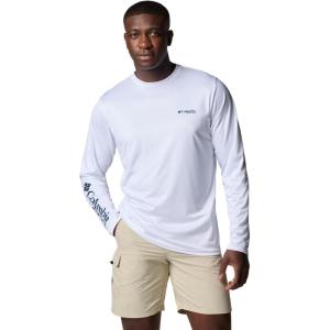 Columbia Mens Terminal Tackle PFG Fish Shine Long Sleeve(White/Pfg Tarpon Shine)