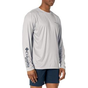 Columbia Mens Terminal Tackle PFG Fish Star Long Sleeve(Cool Grey/Coll Navy Marlin Gradient)