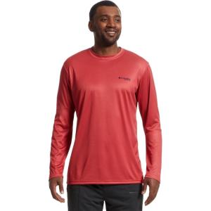 Columbia Mens Terminal Tackle PFG Fish Star Long Sleeve(Sunset Red/Collegiate Navy Marlin)