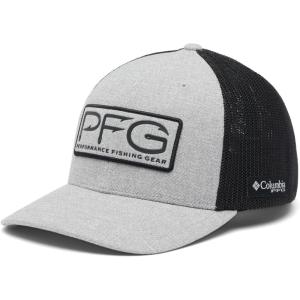 Columbia Unisex PFG Hooks Mesh Ball Cap, Cool Grey Heather/Black, Large/X-Large