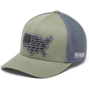 Columbia Unisex-Adult PFG Statetriot Mesh Ball Cap(Cypress/City Grey/Usa Patch)