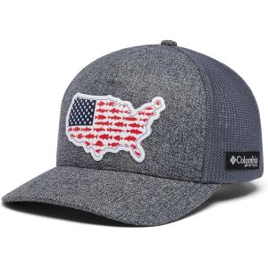 Columbia Unisex-Adult PFG Statetriot Mesh Ball Cap(Grill Heather/Usa Patch)