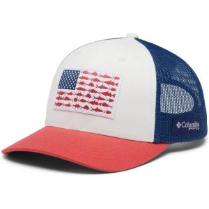 Columbia Women’s PFG Fish Flag Snap Back(White/Sunset Red/Carbon/Fish Flag)