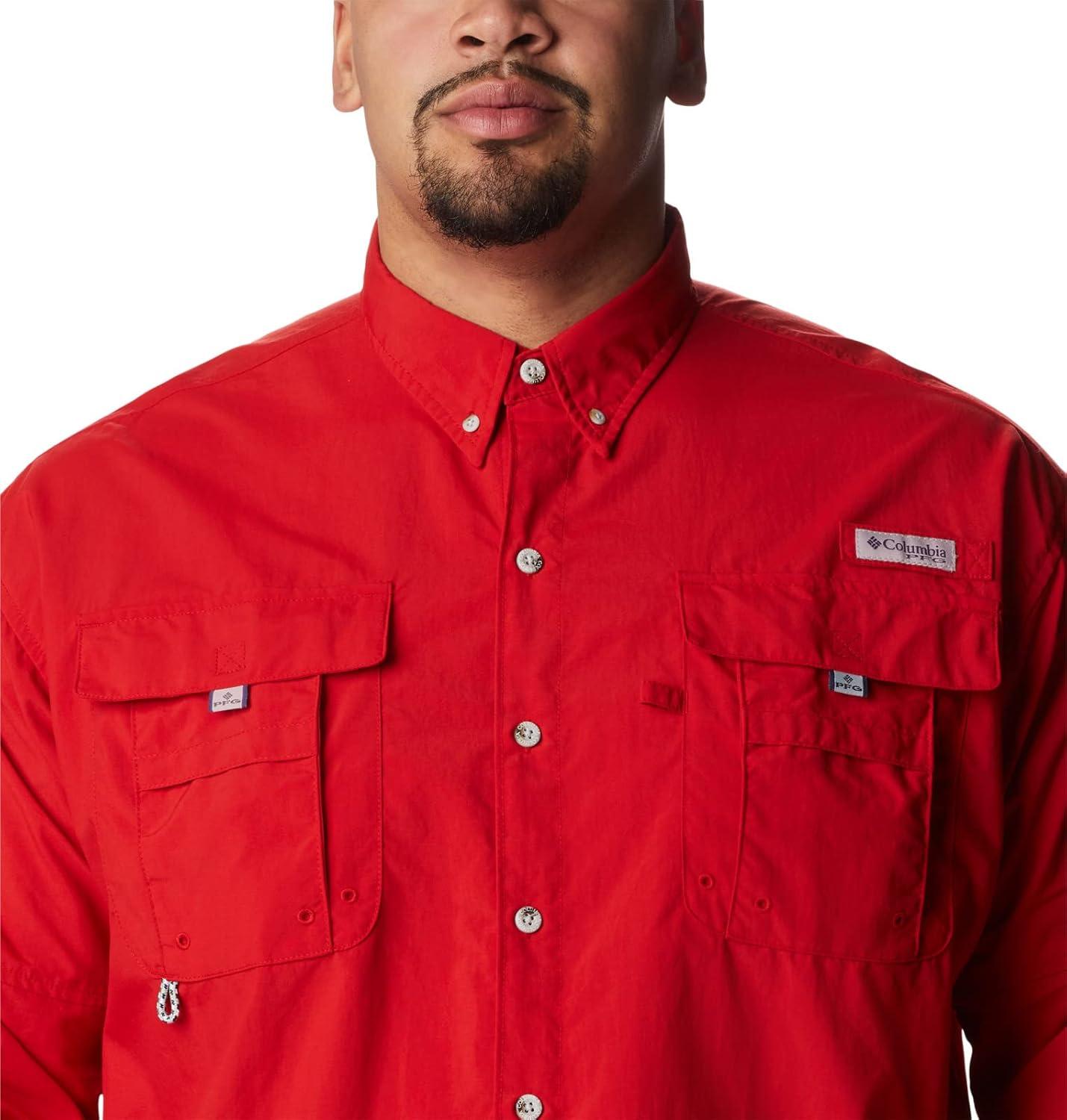 imageColumbia Mens Bahama Ii Long Sleeve ShirtRed Spark