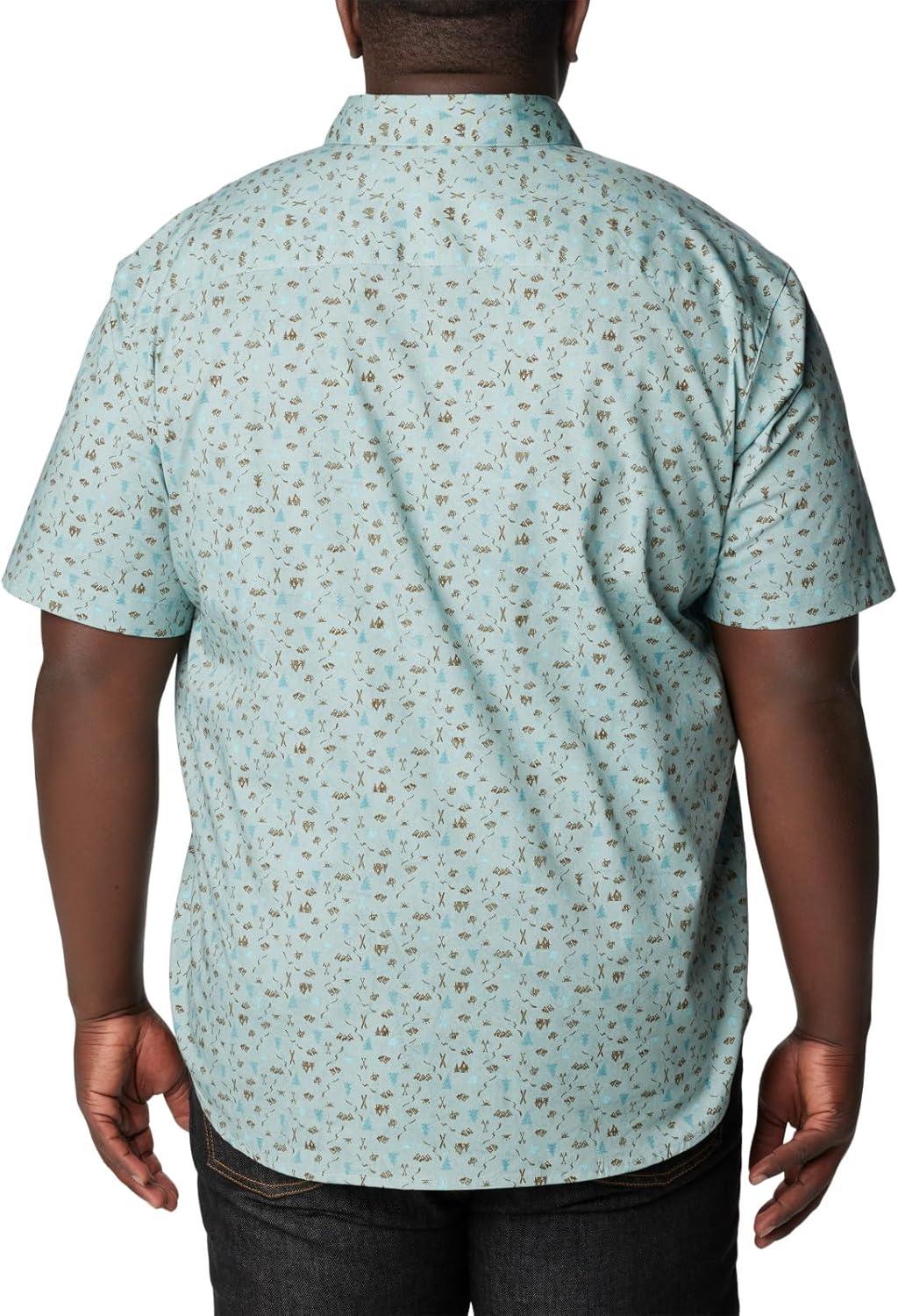 imageColumbia Mens Rapid Rivers II Short Sleeve ShirtStone BlueMakin Tracks Print
