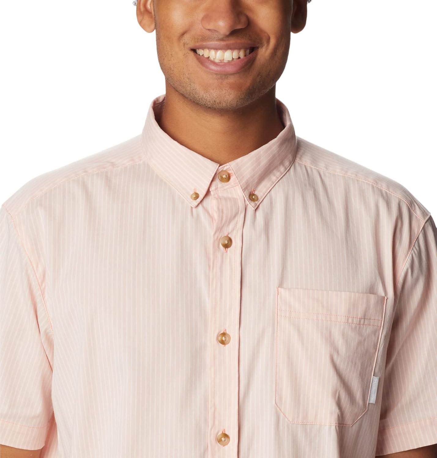 imageColumbia Mens Rapid Rivers II Short Sleeve ShirtSummer Peach Stripe