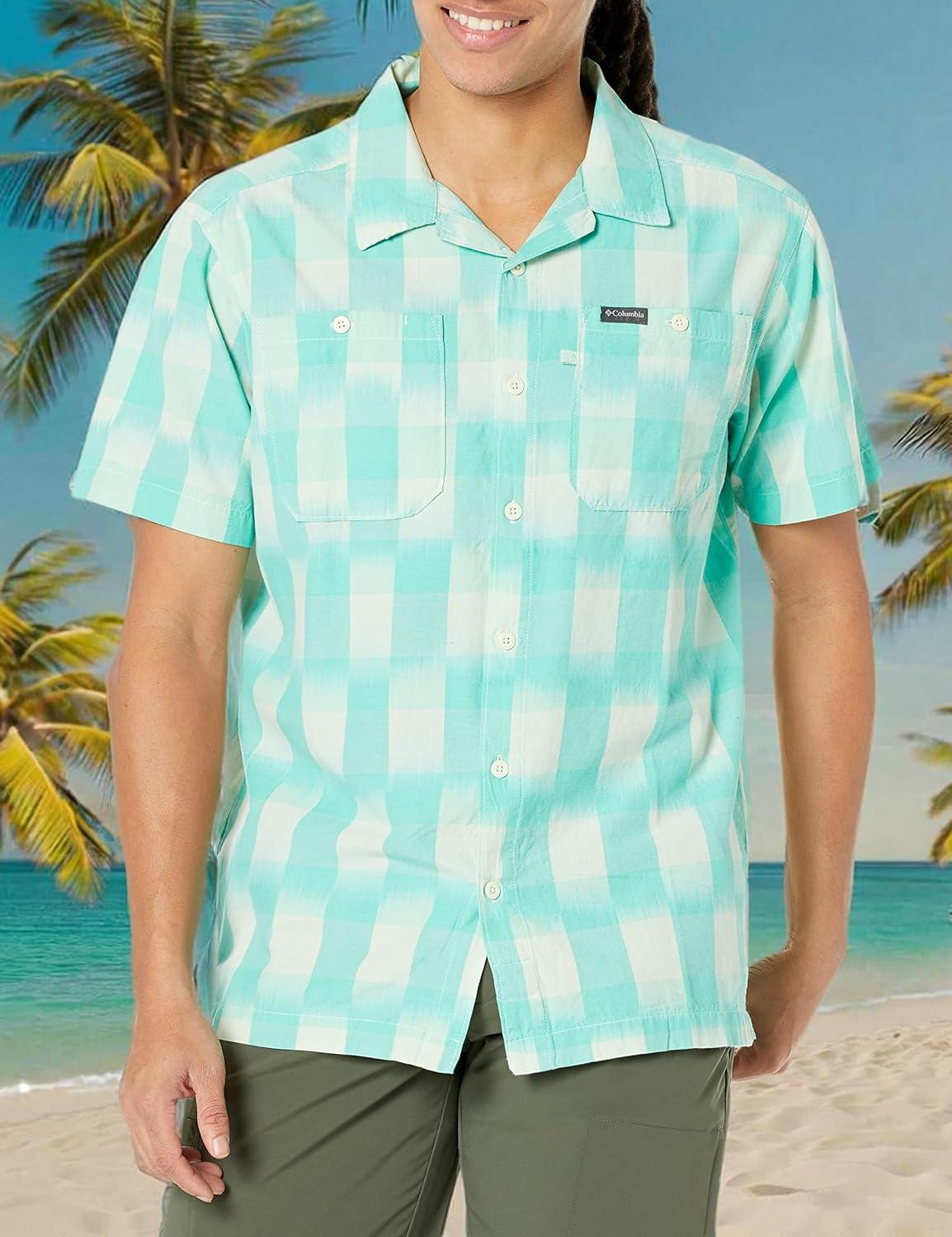 imageColumbia Mens Scenic Ridge Short SleeveIce Green Ikat