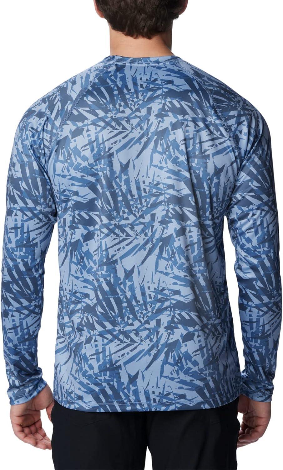 imageColumbia Mens Summerdry Printed Long SleeveBluestone Dye Palms Tonal