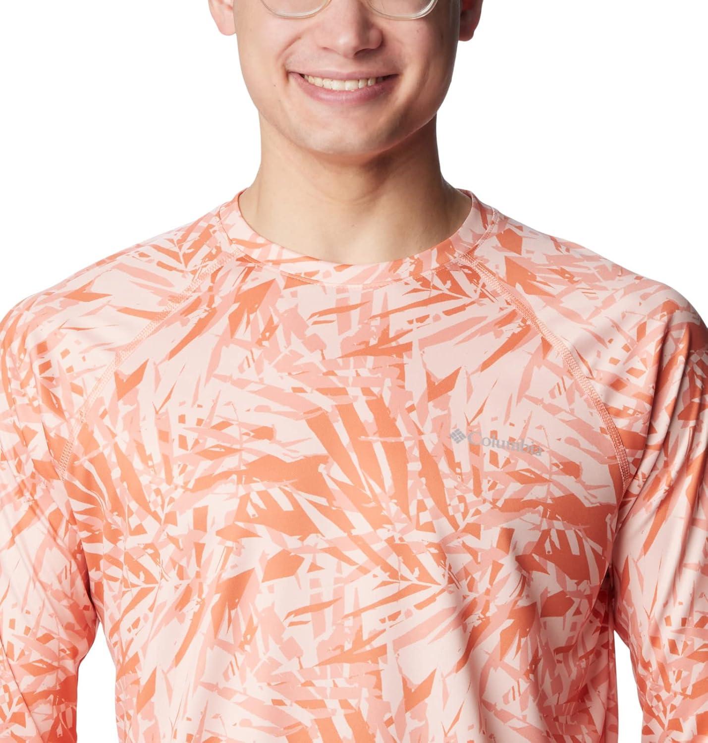 imageColumbia Mens Summerdry Printed Long SleeveDesert Orange Dye Palms Tonal
