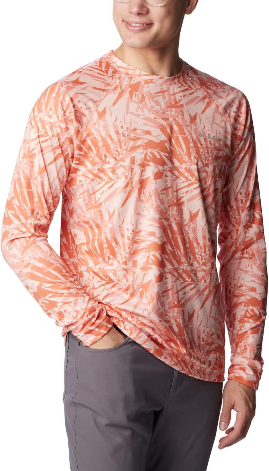 imageColumbia Mens Summerdry Printed Long SleeveDesert Orange Dye Palms Tonal