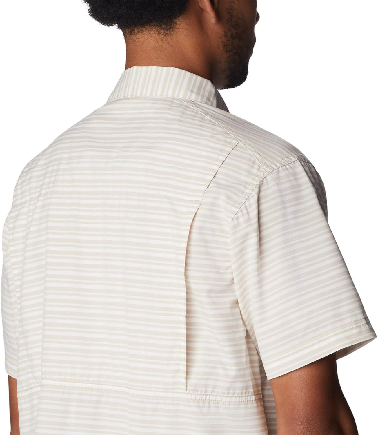 imageColumbia Mens Twisted Creek II Short Sleeve ShirtAncient Fossil Basic Stripe