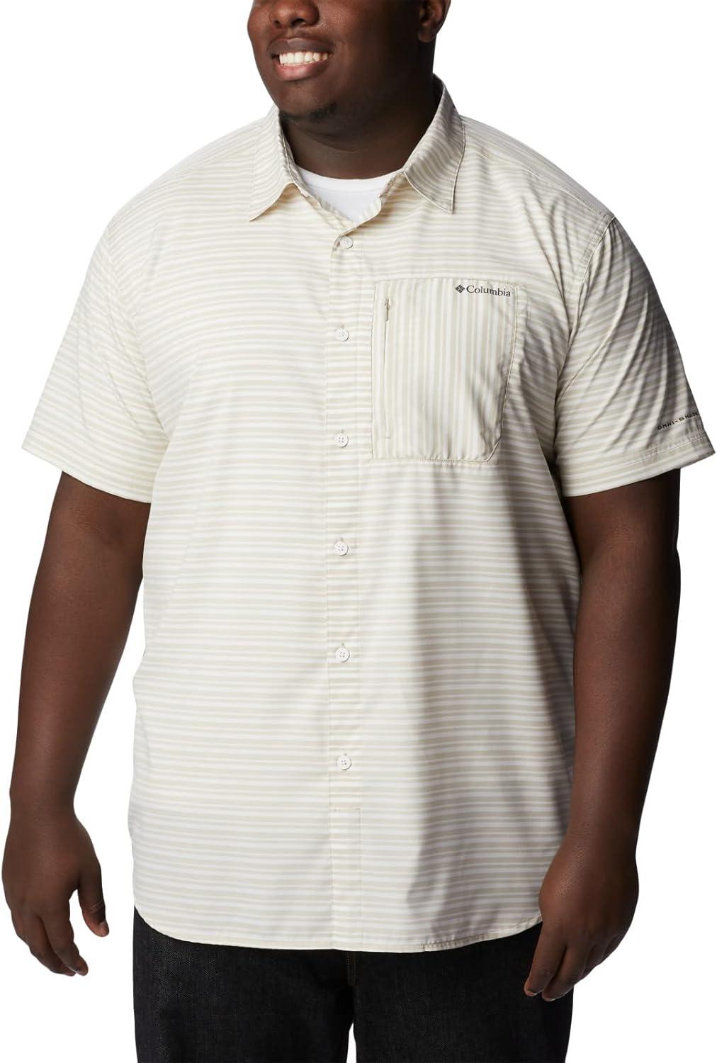 imageColumbia Mens Twisted Creek II Short Sleeve ShirtAncient Fossil Basic Stripe