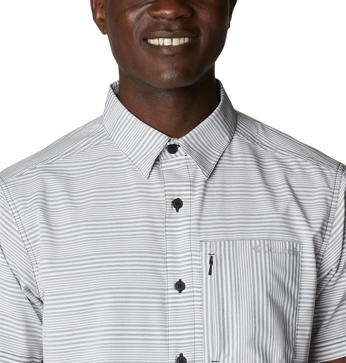 imageColumbia Mens Twisted Creek II Short Sleeve ShirtBlack Wave Crest Stripe