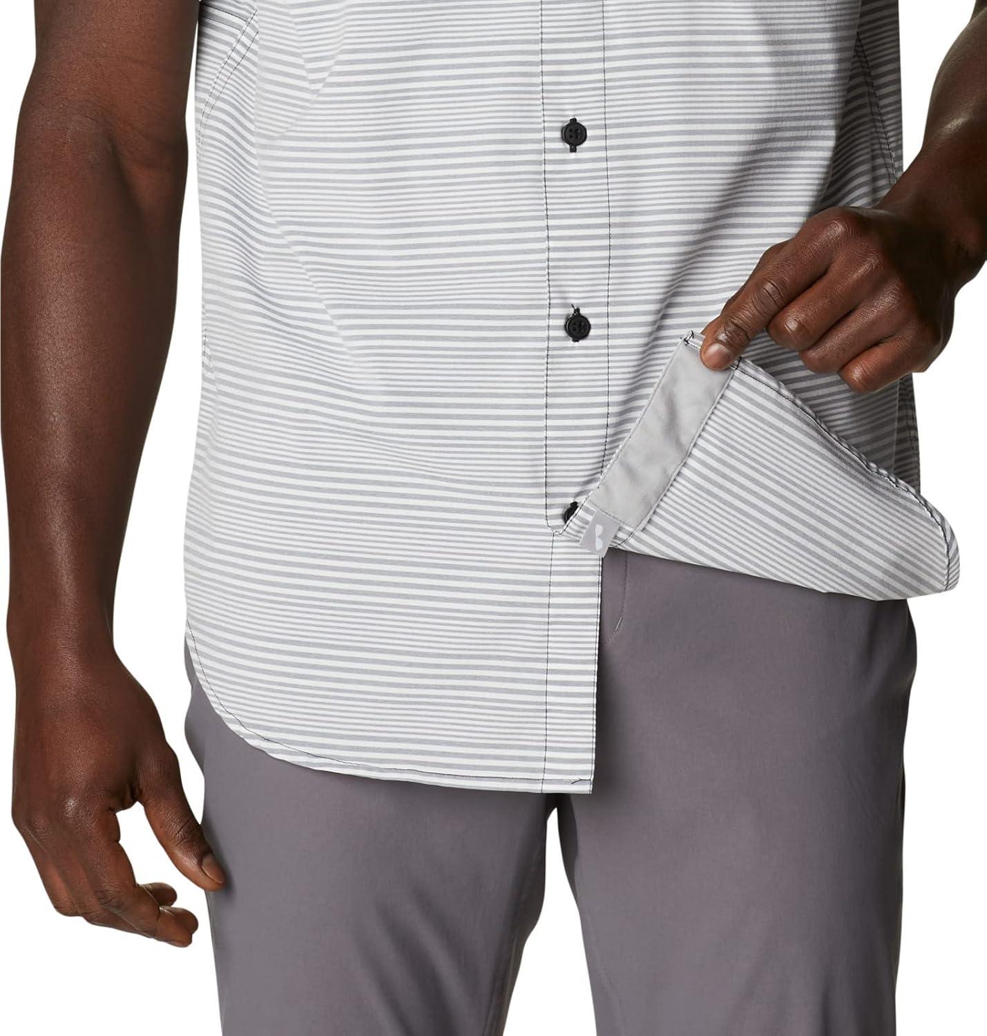 imageColumbia Mens Twisted Creek II Short Sleeve ShirtBlack Wave Crest Stripe