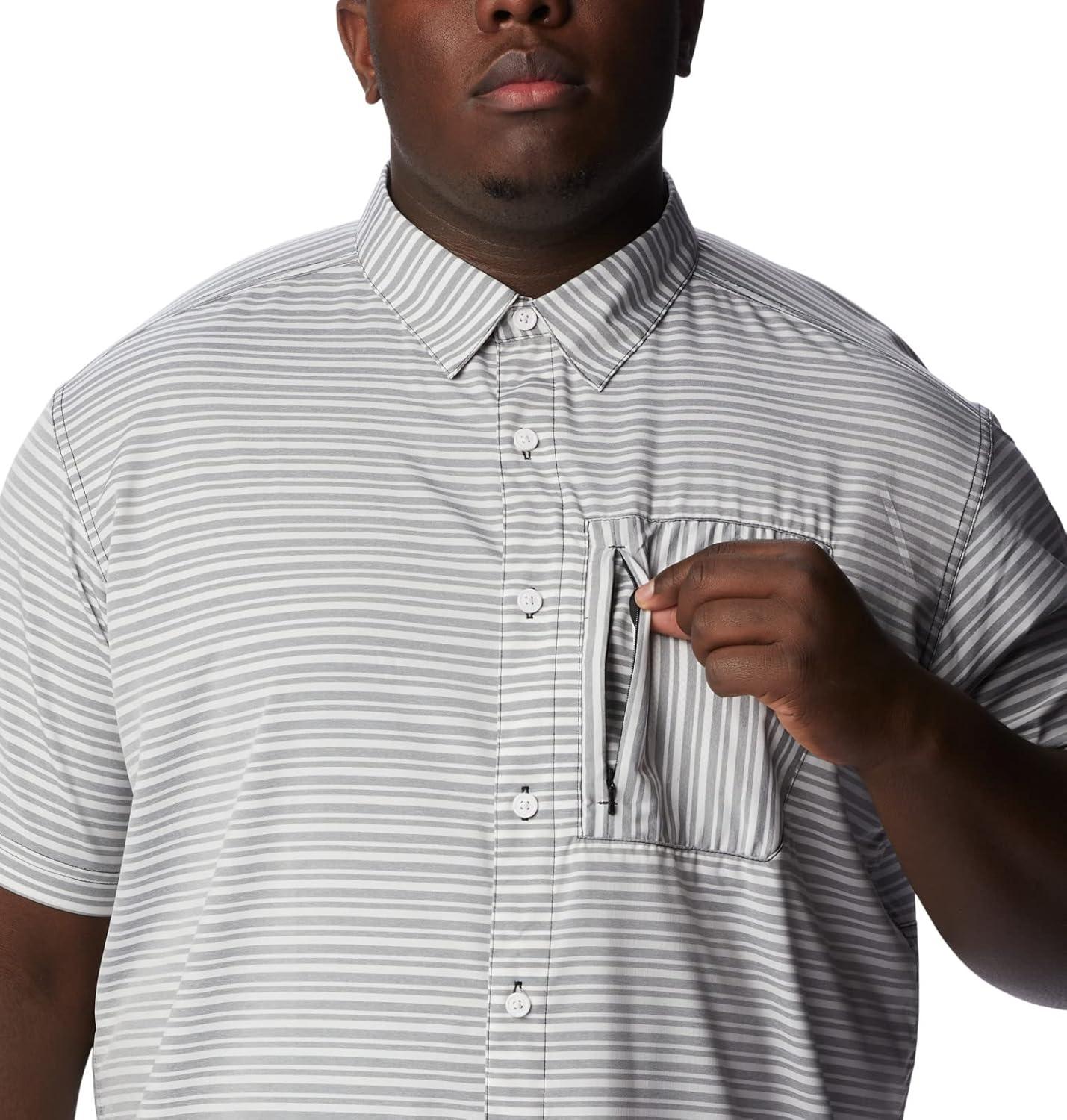 imageColumbia Mens Twisted Creek II Short Sleeve ShirtBlackasic Stripe