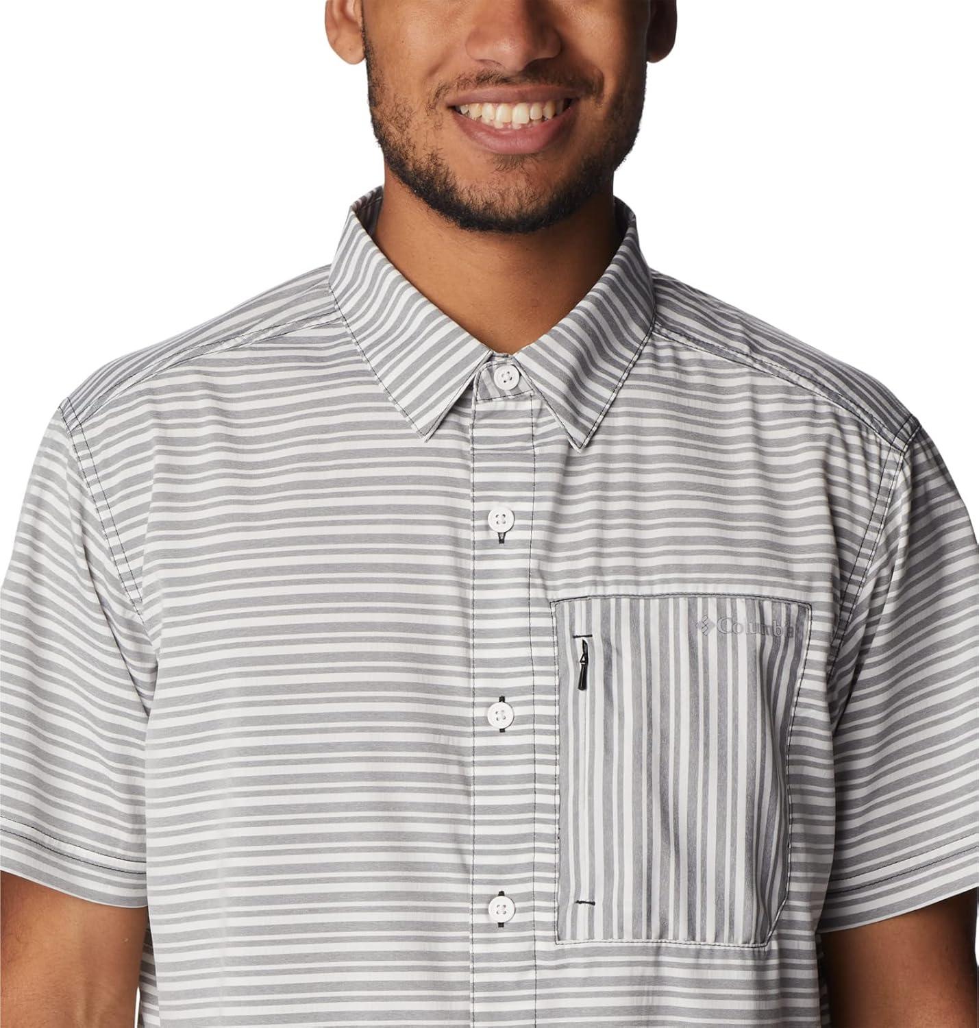 imageColumbia Mens Twisted Creek II Short Sleeve ShirtBlackasic Stripe