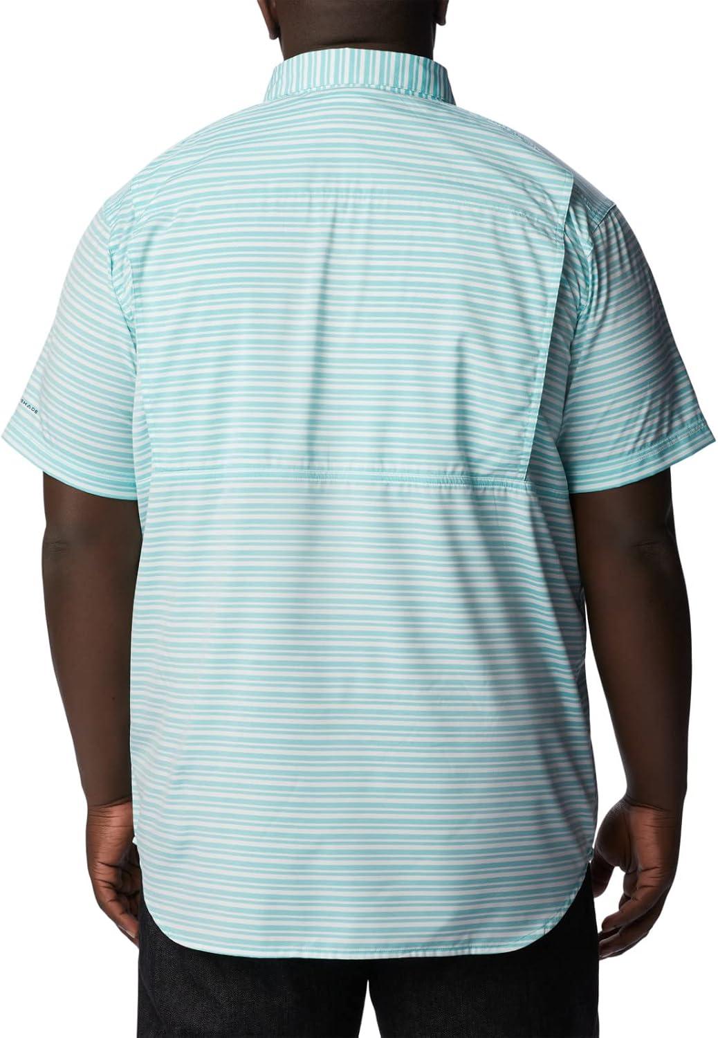 imageColumbia Mens Twisted Creek II Short Sleeve ShirtBright Aqua Basic Stripe
