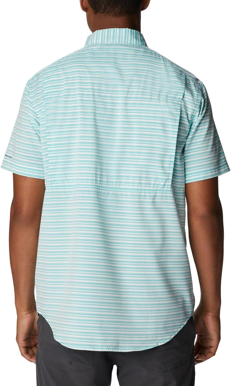 imageColumbia Mens Twisted Creek II Short Sleeve ShirtBright Aqua Basic Stripe