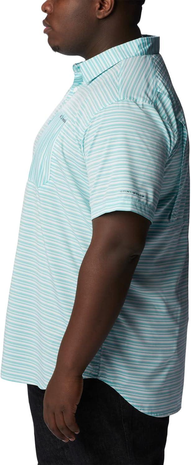imageColumbia Mens Twisted Creek II Short Sleeve ShirtBright Aqua Basic Stripe