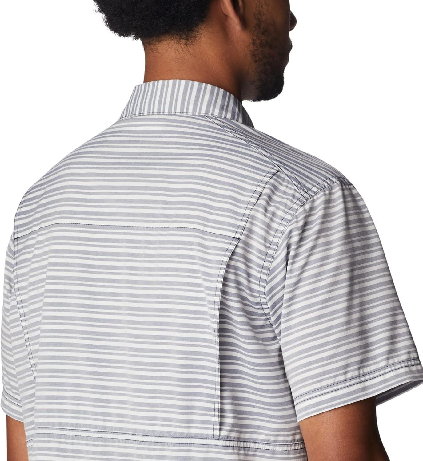 imageColumbia Mens Twisted Creek II Short Sleeve ShirtCollegiate Navy Basic Stripe
