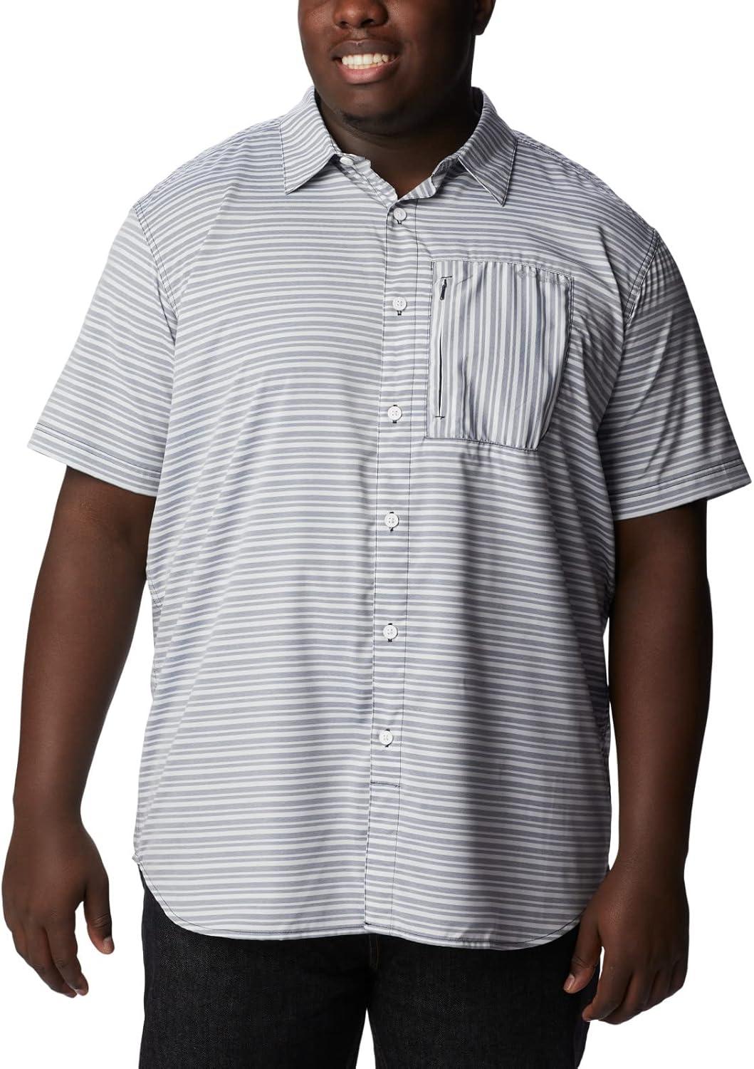 imageColumbia Mens Twisted Creek II Short Sleeve ShirtCollegiate Navy Basic Stripe