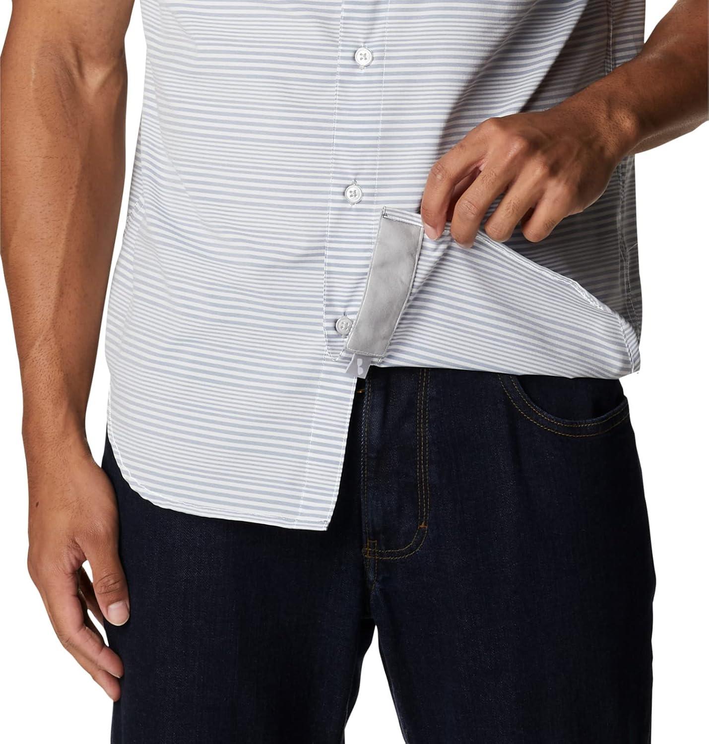 imageColumbia Mens Twisted Creek II Short Sleeve ShirtCollegiate Navy Wave Crest Stripe