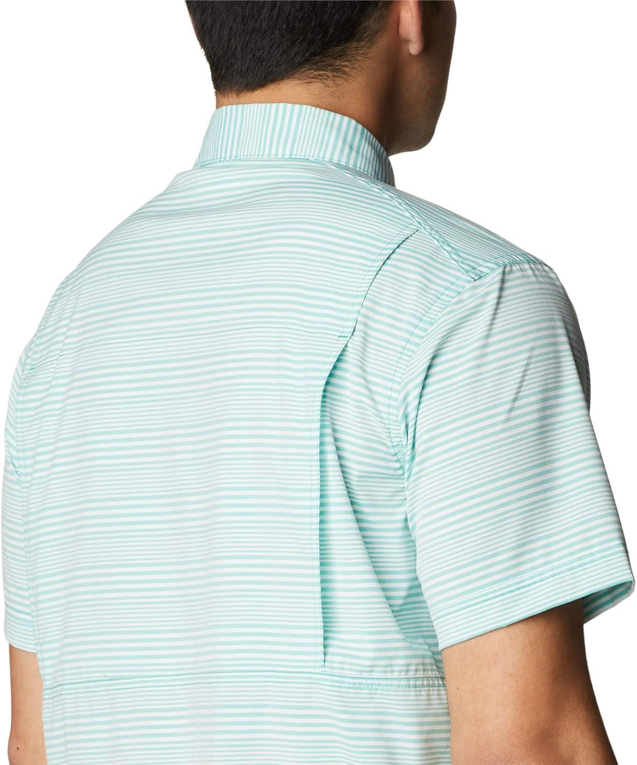 imageColumbia Mens Twisted Creek II Short Sleeve ShirtElectric Turquoise Wave Crest Stripe