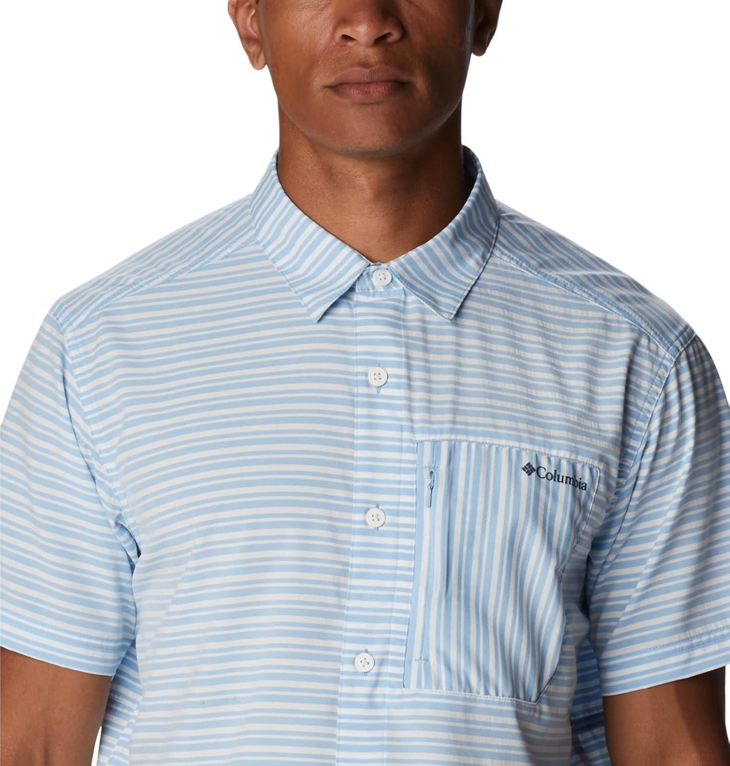 imageColumbia Mens Twisted Creek II Short Sleeve ShirtJet Stream Basic Stripe