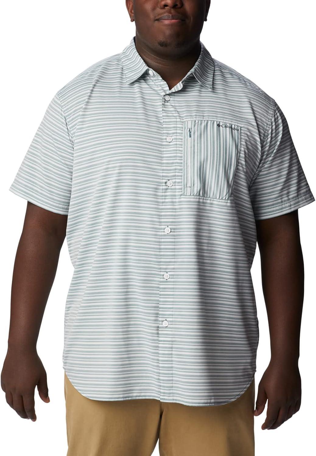 imageColumbia Mens Twisted Creek II Short Sleeve ShirtMetal Basic Stripe