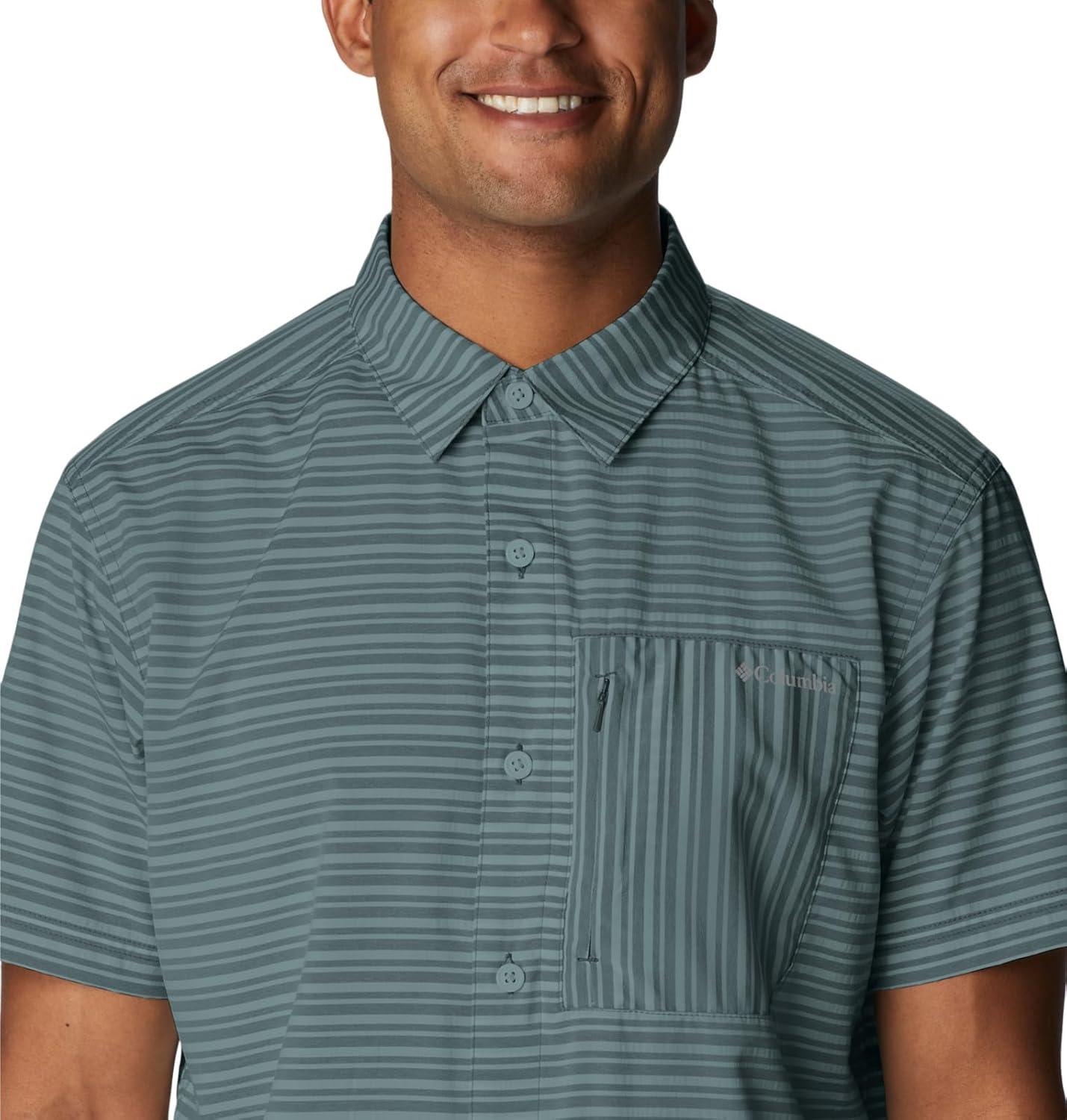 imageColumbia Mens Twisted Creek II Short Sleeve ShirtMetal Basic Stripe