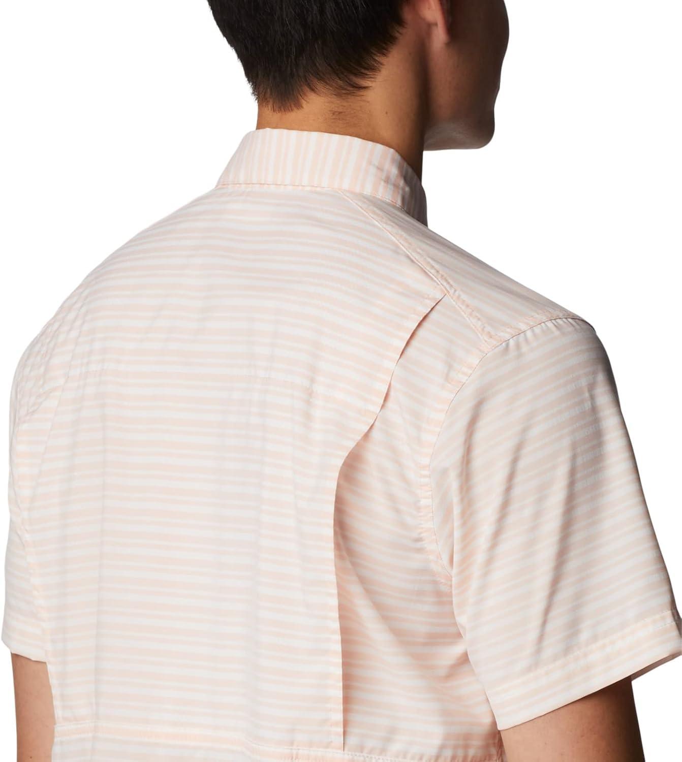 imageColumbia Mens Twisted Creek II Short Sleeve ShirtPeach Blossom Basic Stripe