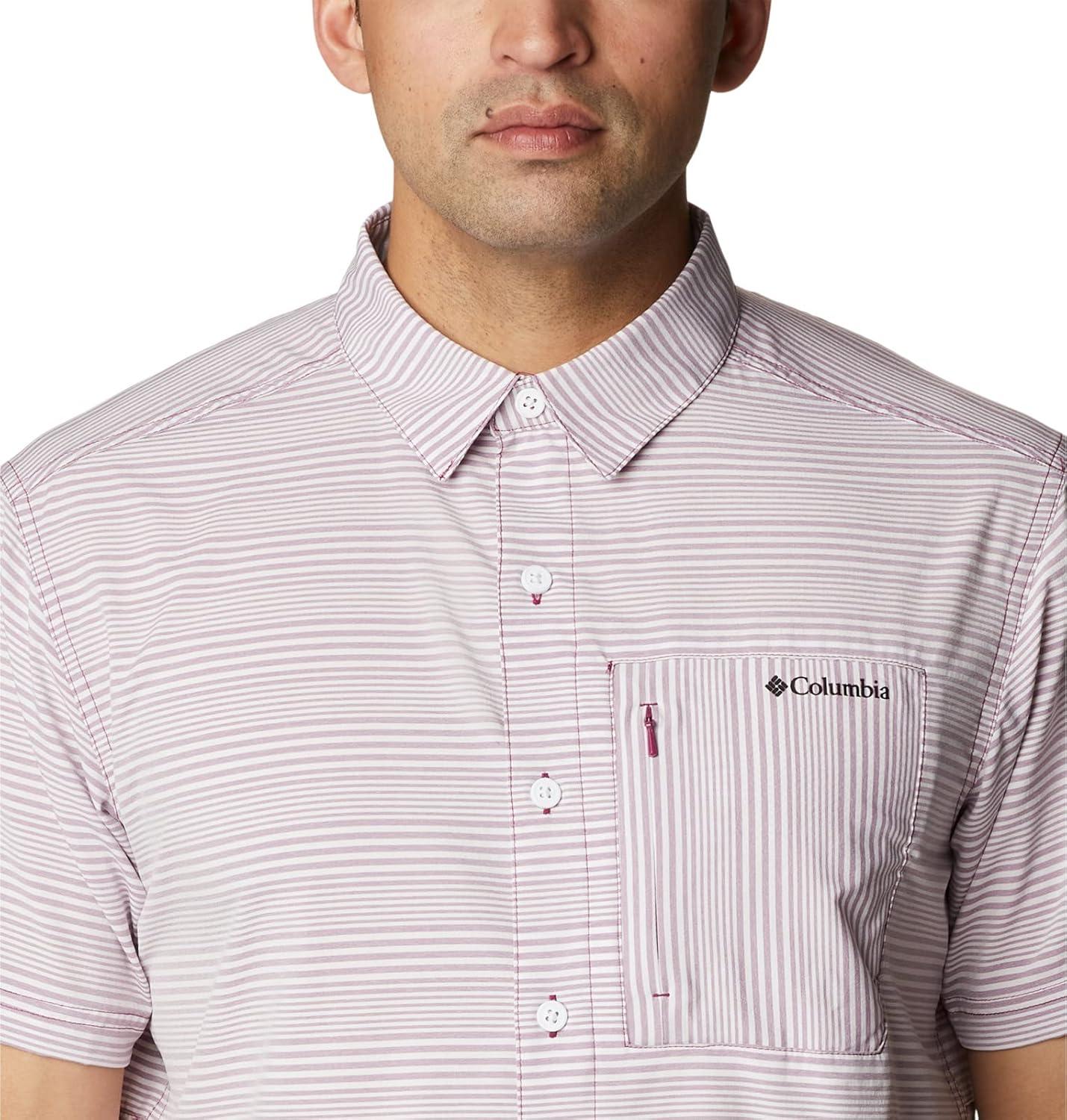 imageColumbia Mens Twisted Creek II Short Sleeve ShirtRed Onion Wave Crest Stripe