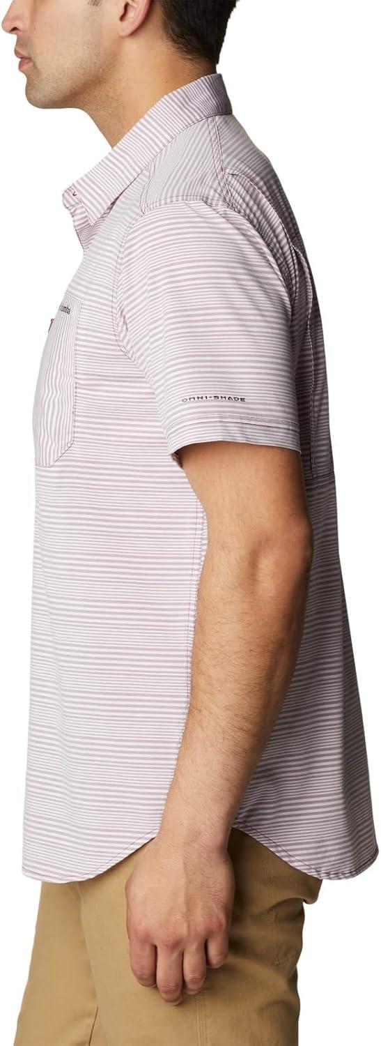 imageColumbia Mens Twisted Creek II Short Sleeve ShirtRed Onion Wave Crest Stripe
