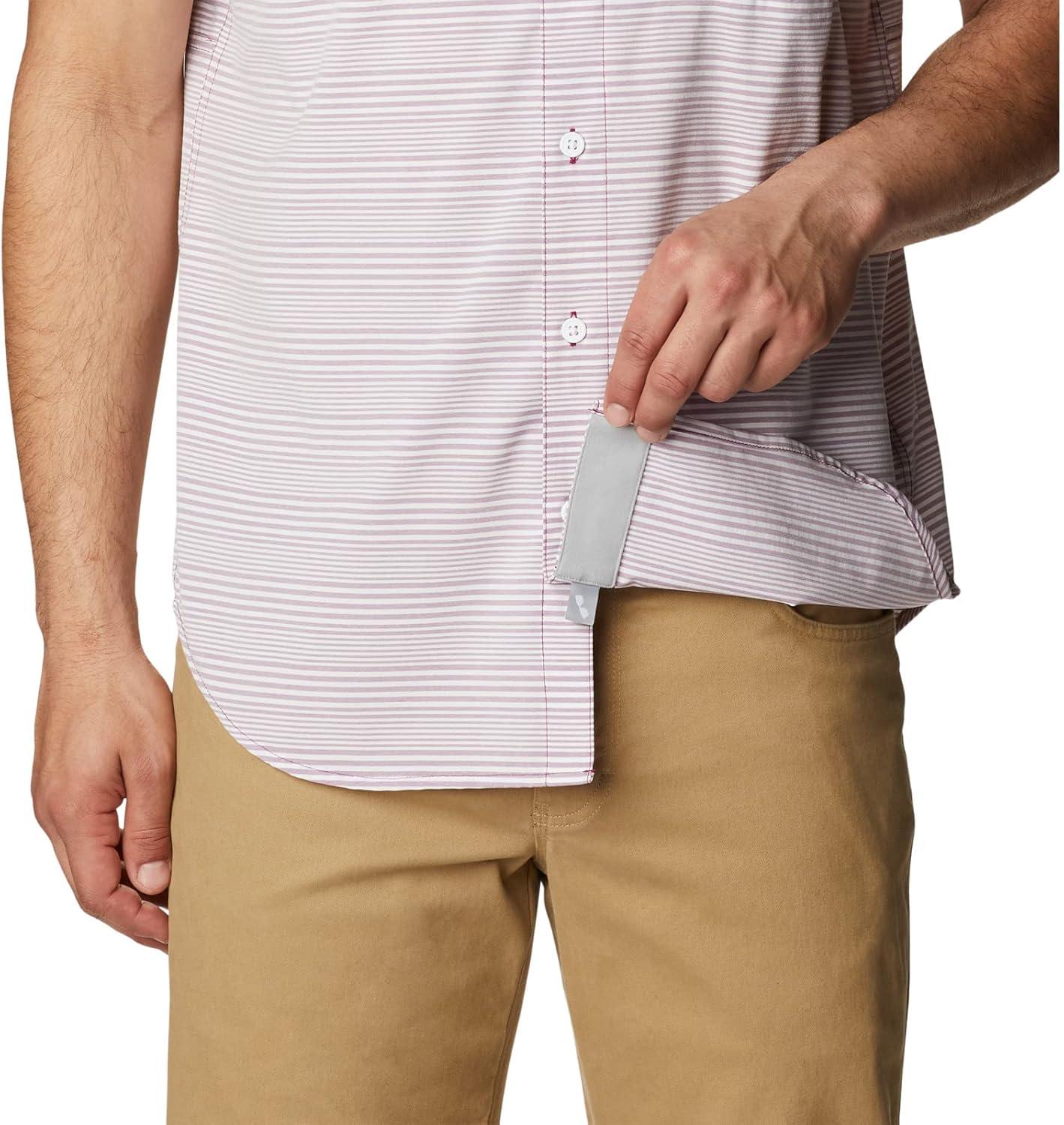 imageColumbia Mens Twisted Creek II Short Sleeve ShirtRed Onion Wave Crest Stripe