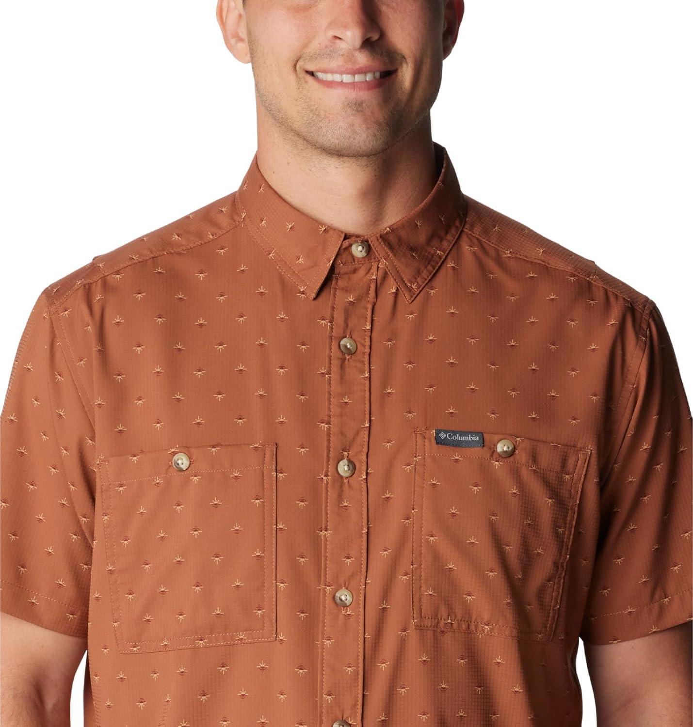 imageColumbia Mens Utilizer Printed Woven Short SleeveAuburn Dawn Dot Multicolor